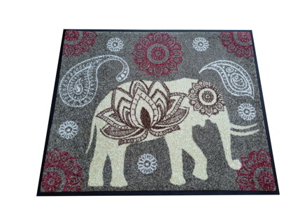 GDmatsEU|egyedileg  lábtörlő  szőnyeg indiai motívummal és elefánttal  - 70x60 cm