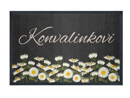 GDmatsEU - Personalisierte Fussmatte mit eigenem Namen - Gänseblümchen- 70x60 cm