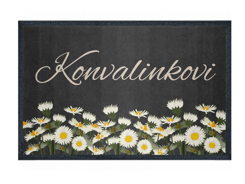 GDmatsEU - Personalisierte Fussmatte mit eigenem Namen - Gänseblümchen- 70x60 cm